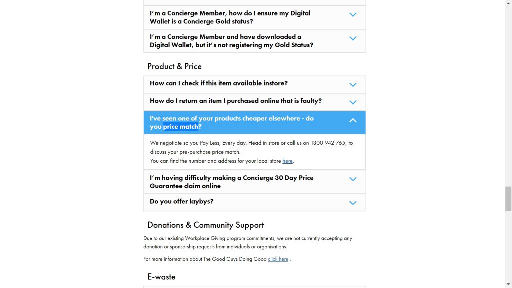 the good guys price match faq