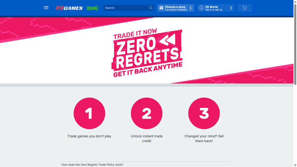 eb games price match zero regrets