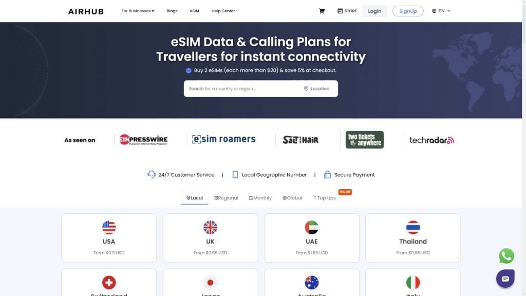 airhub promo code screenshot