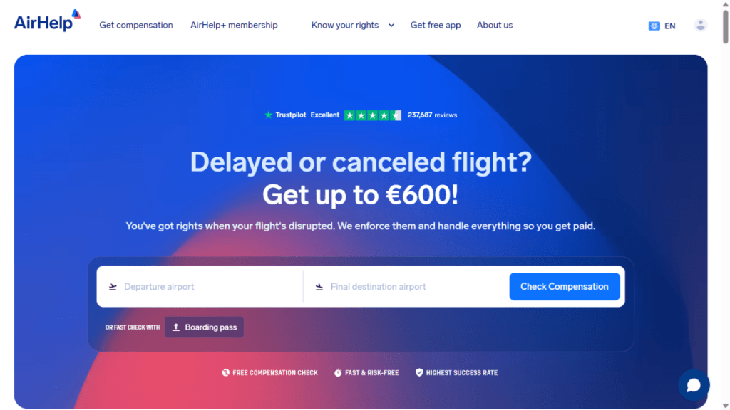 airhelp promo code screenshot