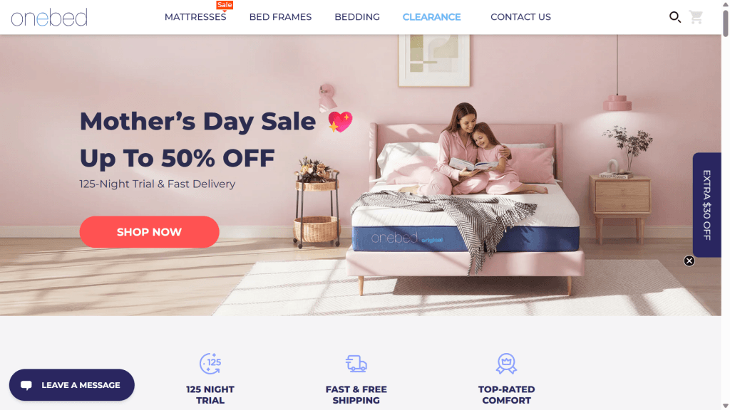 onebed discount code screenshot