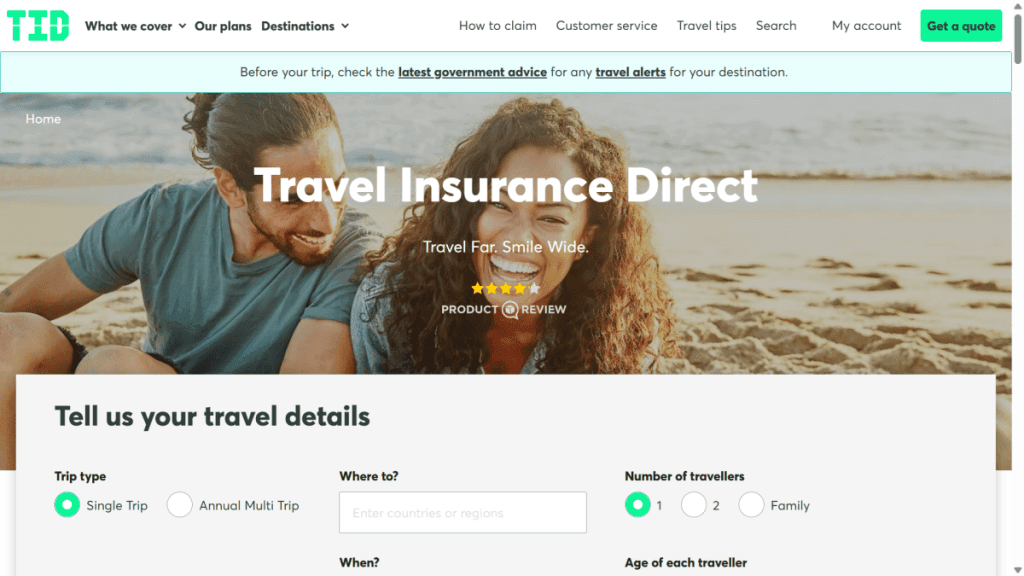 travel insurance direct promo code australia screenshot