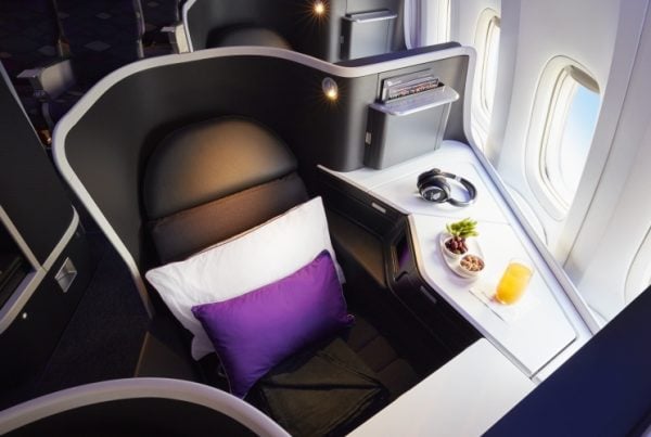 Virgin Business Class Seat, Velocity Frequent Flyer
