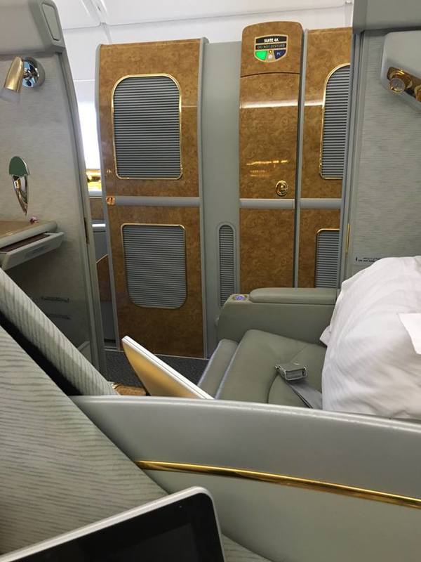 Emirates First Class Suite side view