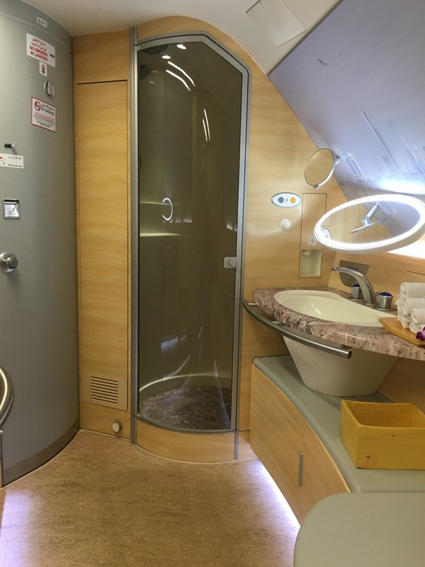 Emirates First Class Suite shower