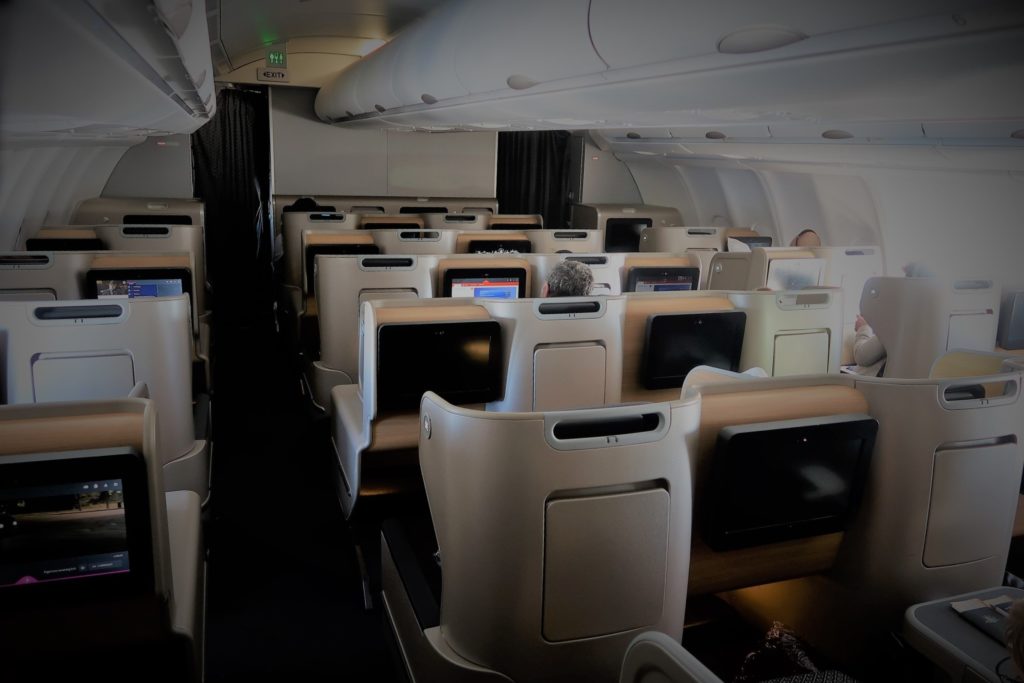 Qantas Business Class Cabin 