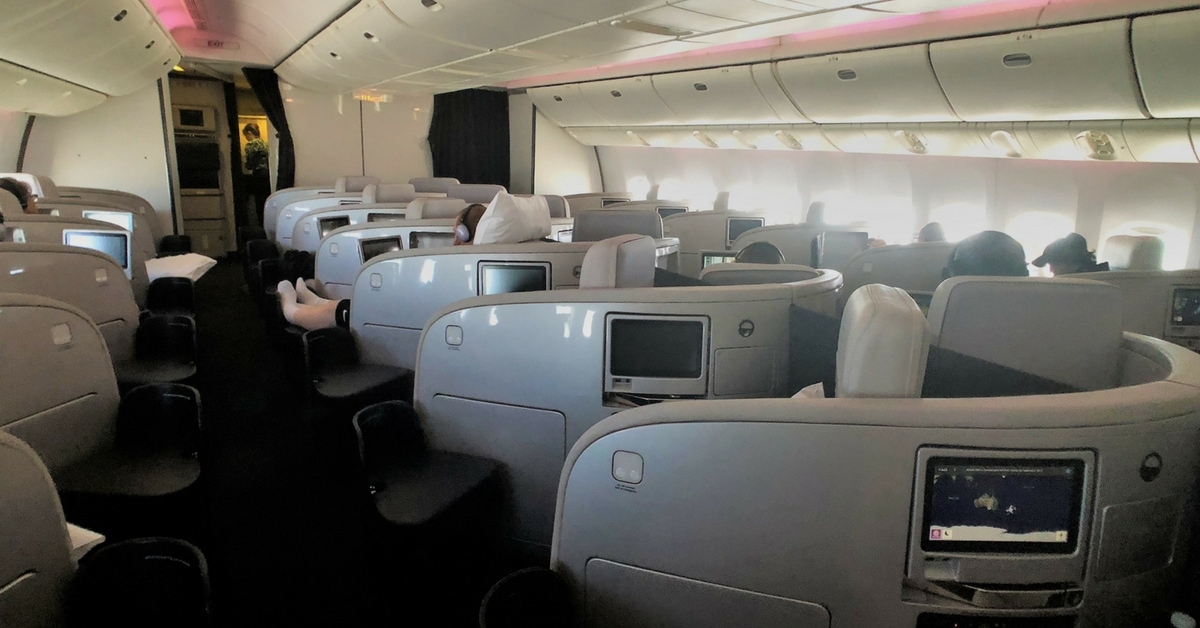 Air NZ business class cabin