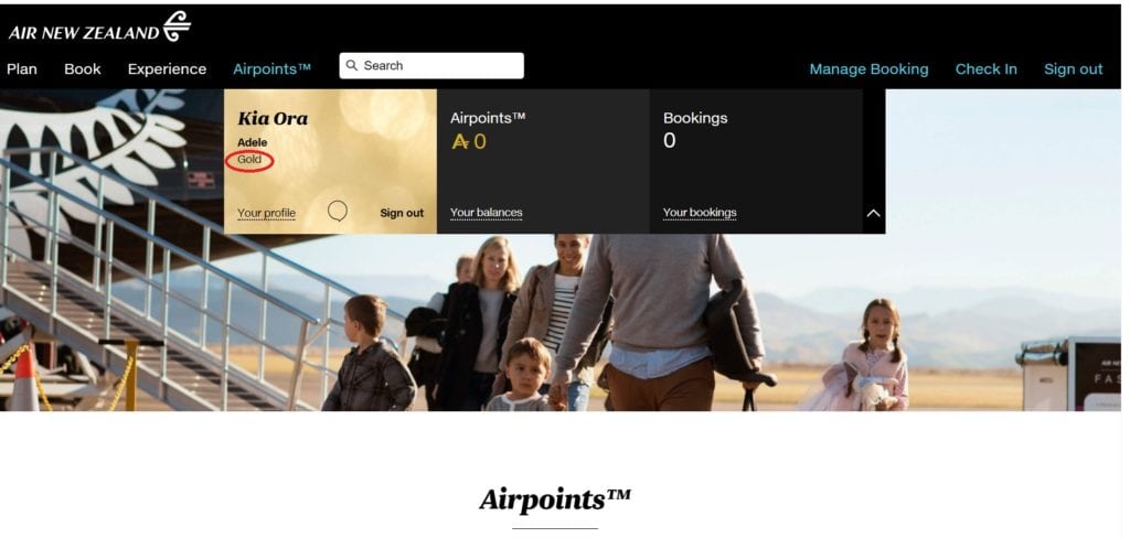 air new zealand status match gold