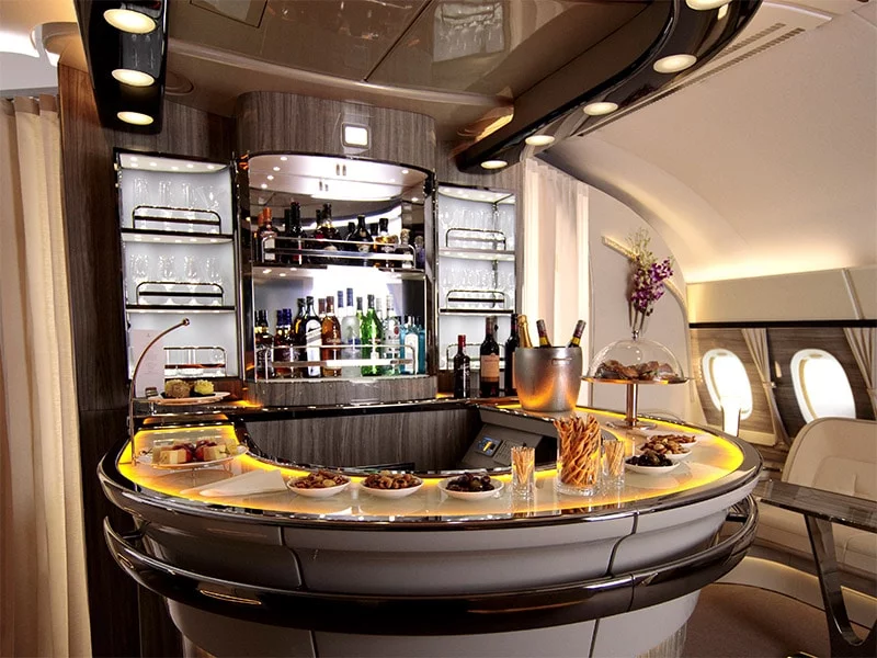 emirates a380 bar close up