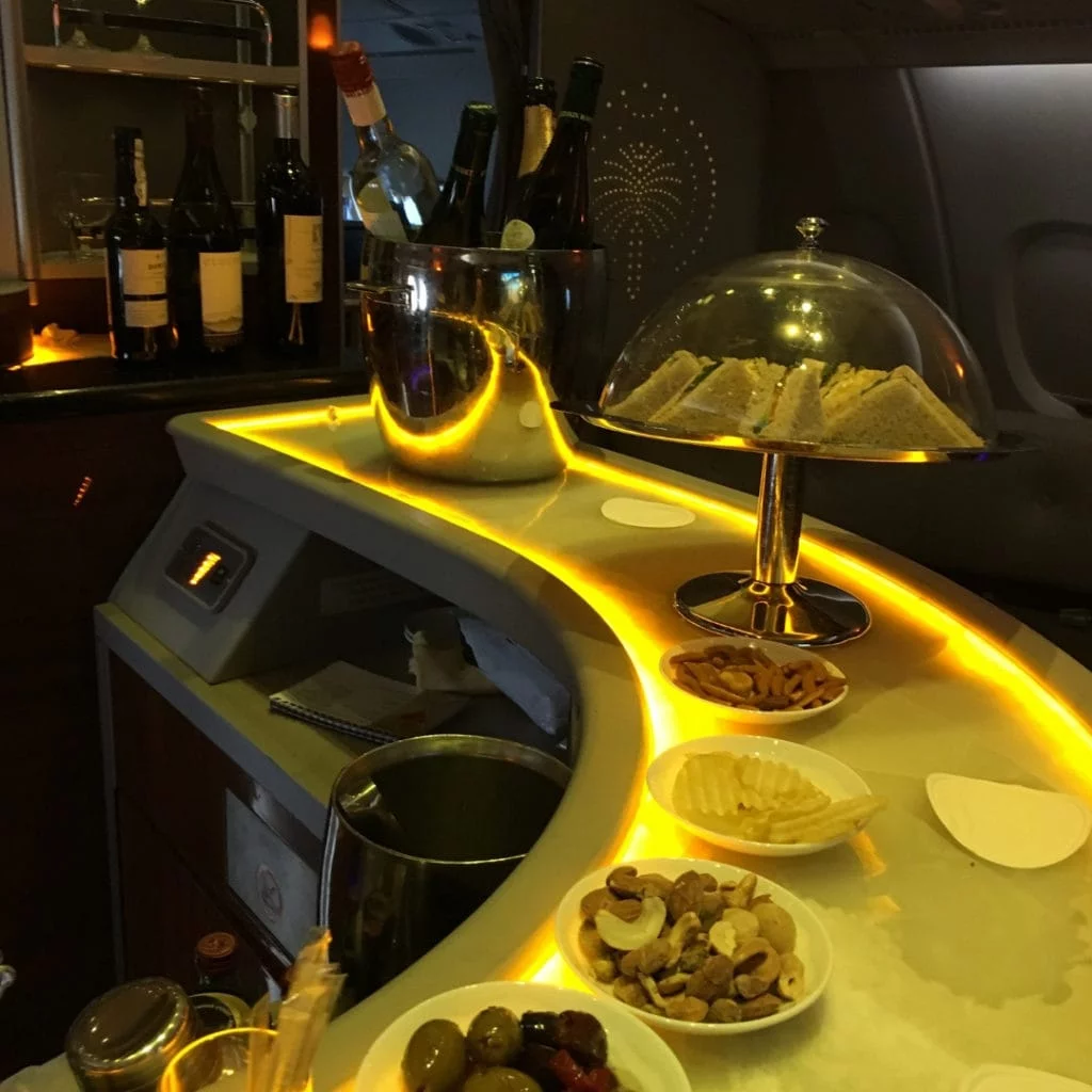 emirates a380 bar spread
