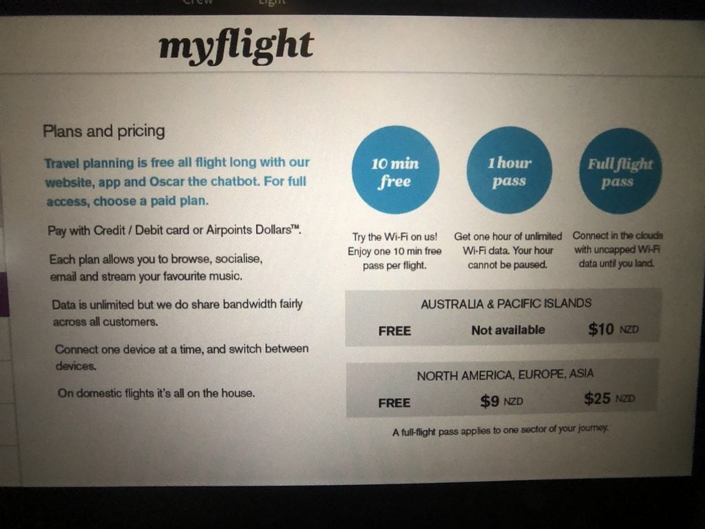 air new zealand wifi price plans