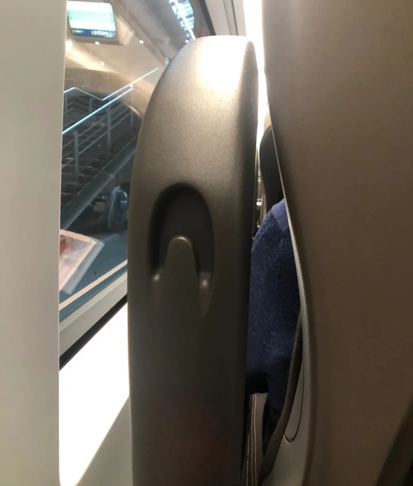 eurostar train review standard premier coat hook