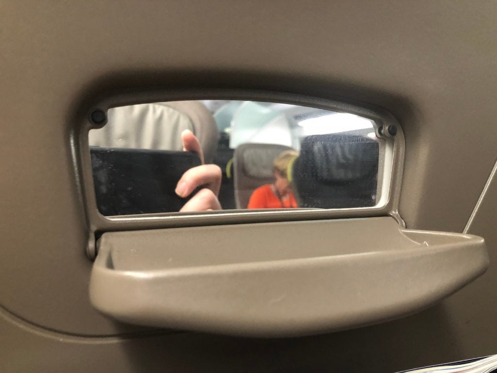 eurostar train review standard premier seat mirror