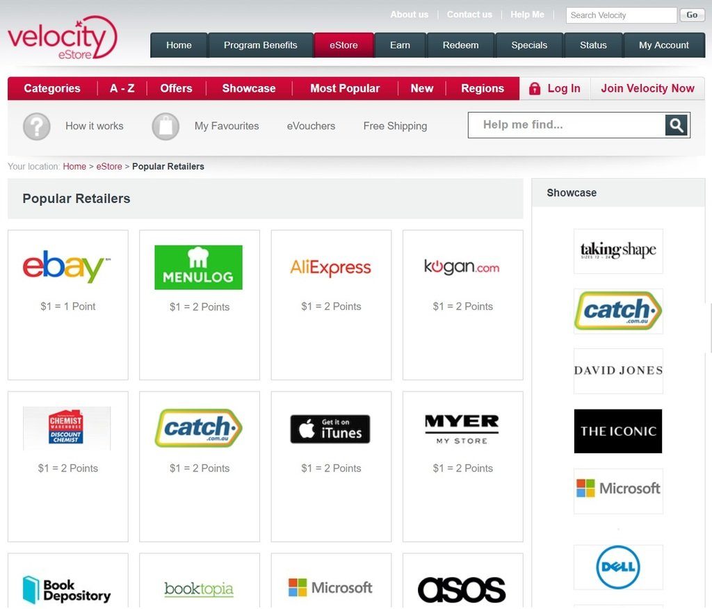 velocity estore select retailer 1024