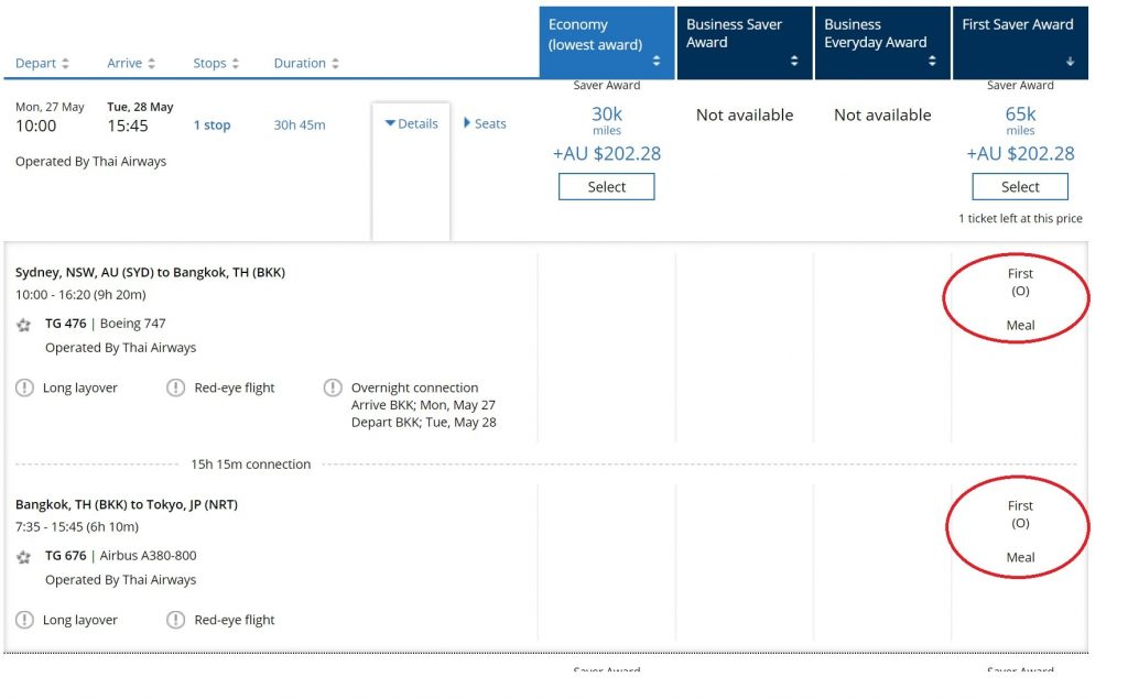 united mileage plus thai airways