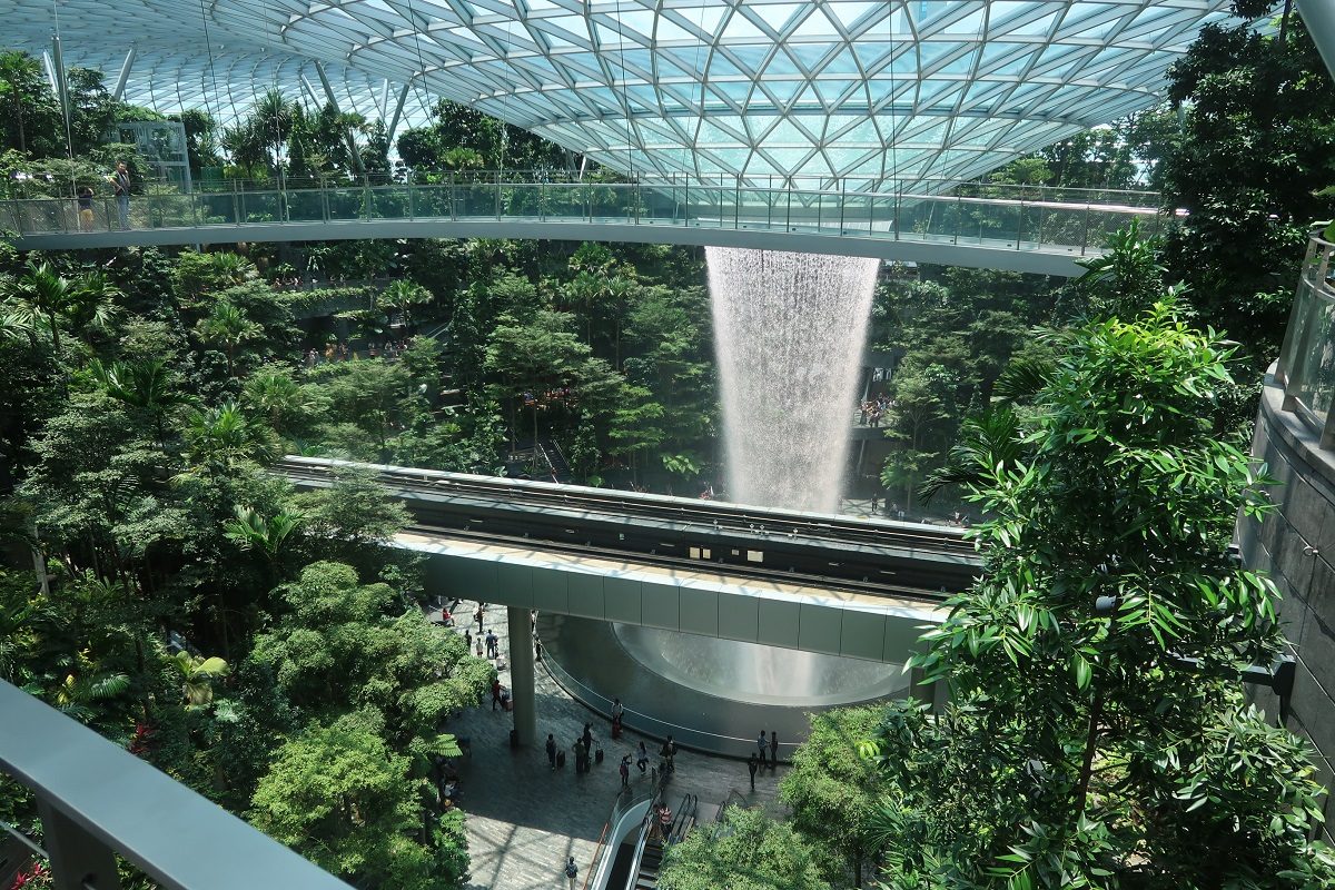 Jewel Changi Singapore Airport skytrain tracks
