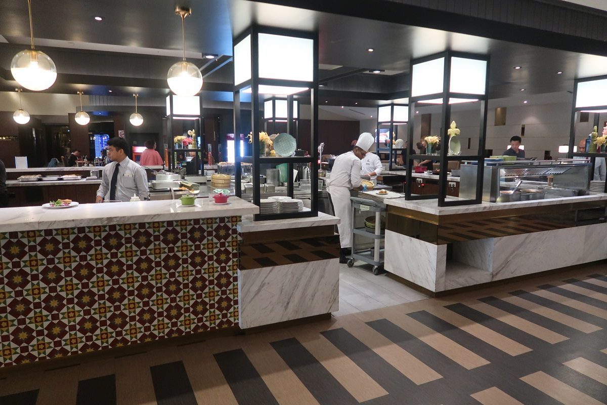 Malaysia Airlines KL Golden Lounge Satellite Terminal main food station Malaysia Airlines KL Golden Lounge Satellite Terminal main food station