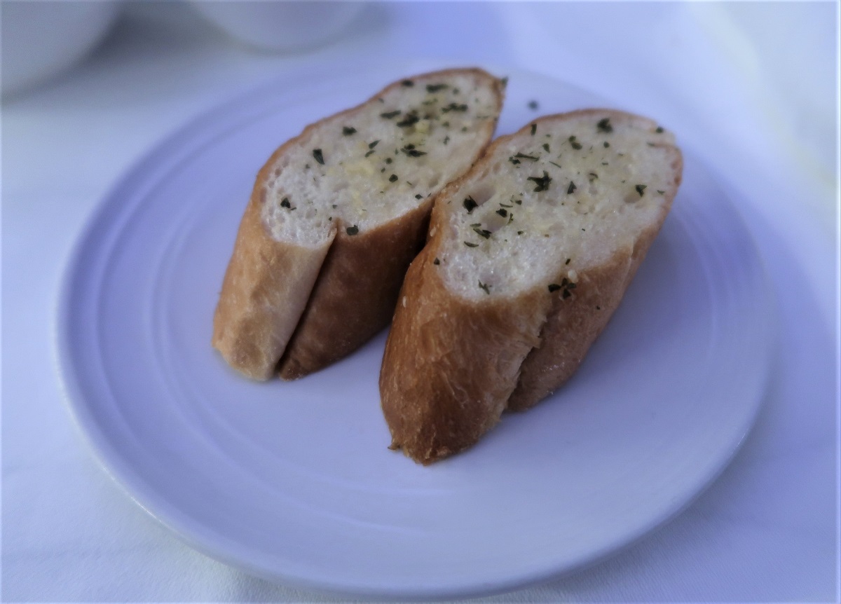 Malaysia Airlines Business Class KUL to ADE pic garlic bread