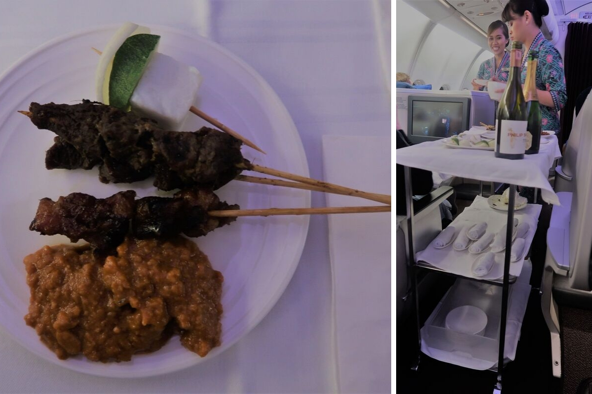 Malaysia Airlines Business Class KUL to ADE pic satay montage