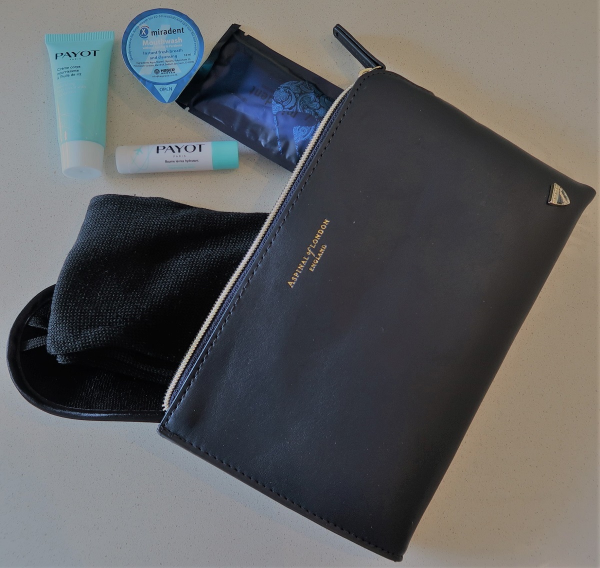 Malaysia Airlines Business Class KUL to ADE pic aspinal toiletries kit