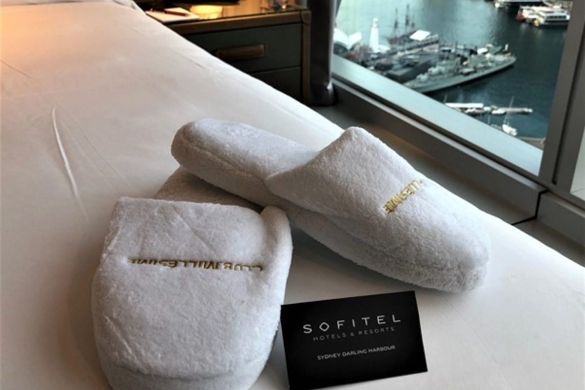 accor plus sofitel bed and slippers