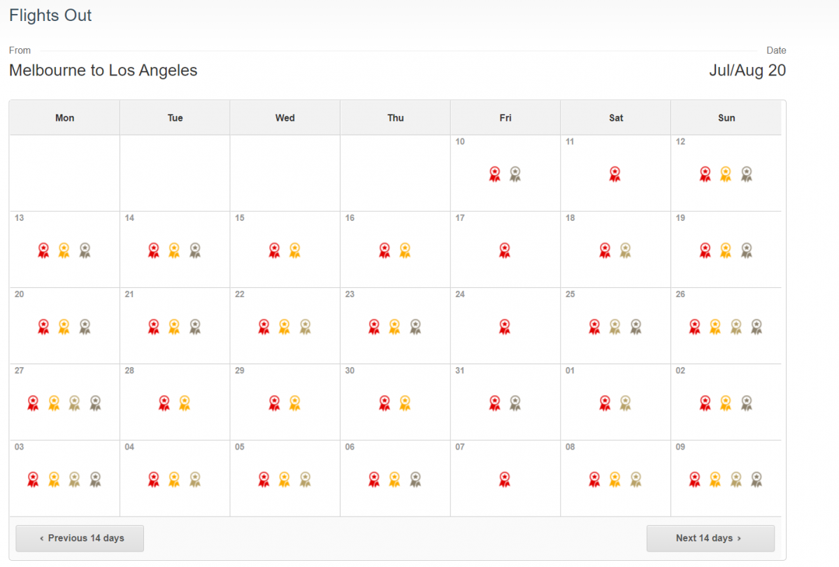Melbourne to Los Angeles Qantas capacity business and first class seats