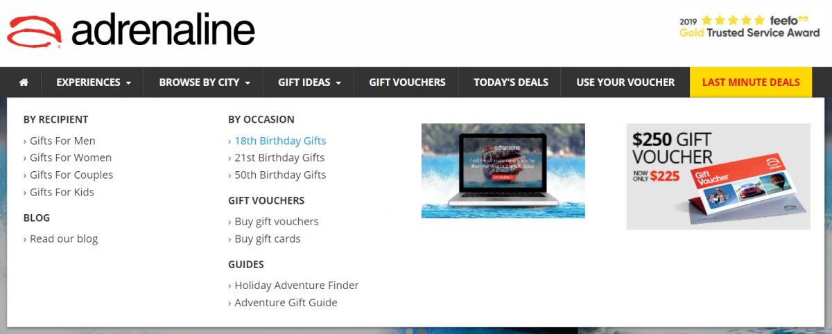 adrenaline gift ideas