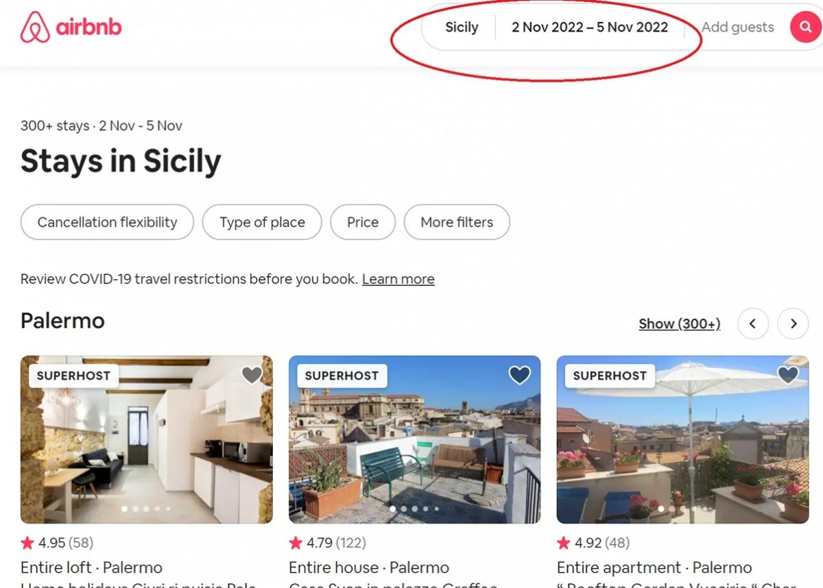 airbnb stay sicily