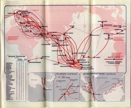 Qantas 1969 route map