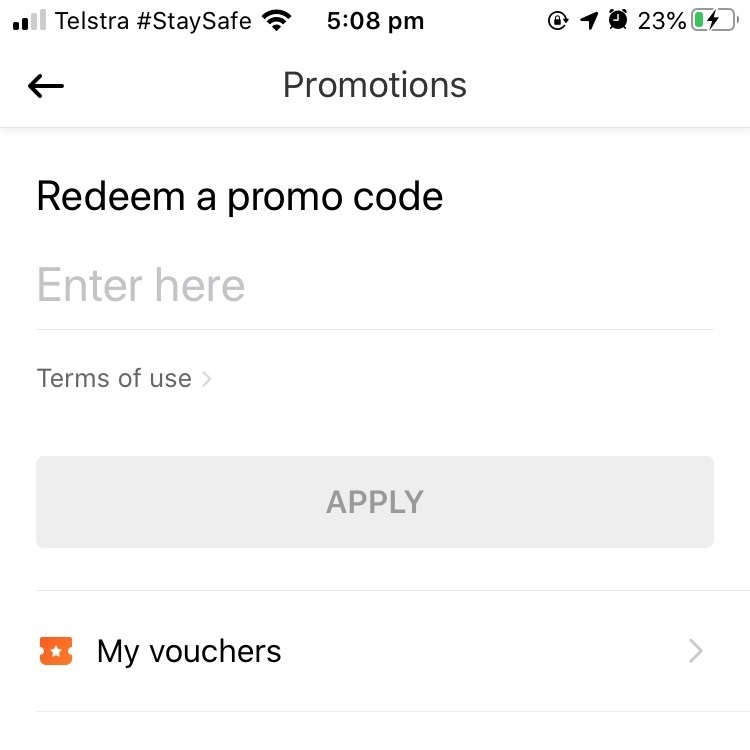 DiDi promo code enter