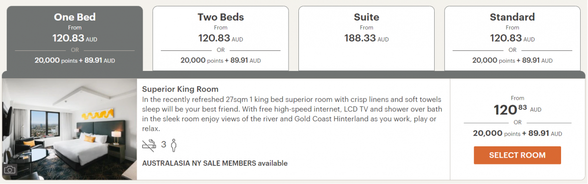 voco gold coast pricing on IHG website.