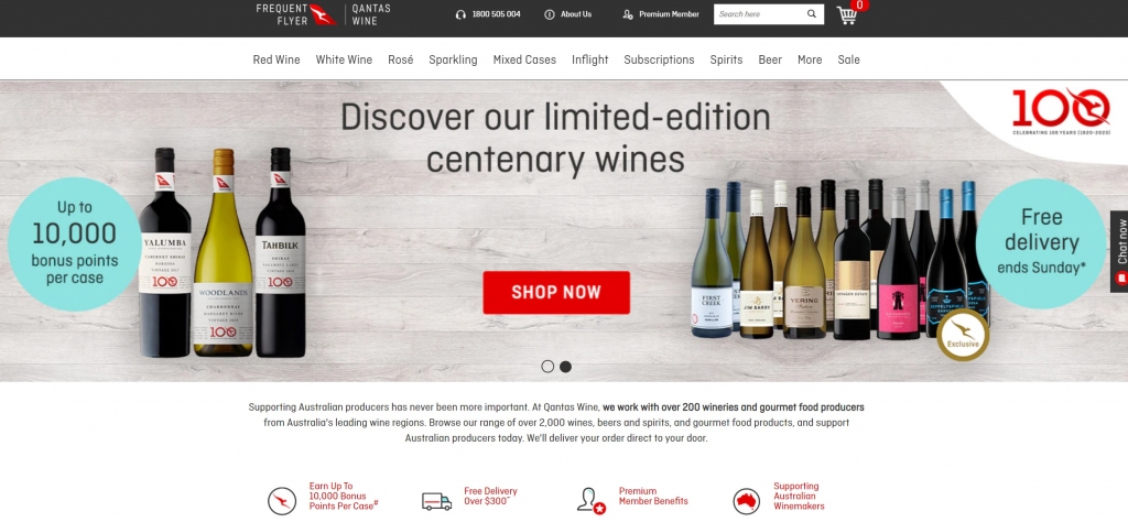 qantas wine earn qantas points