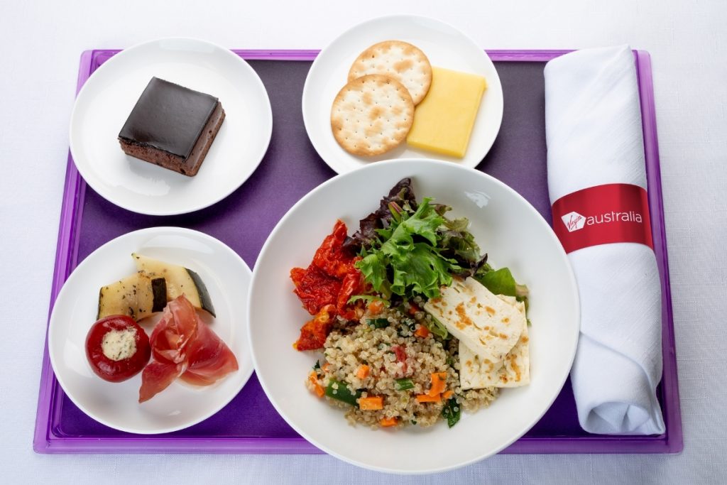 Virgin Australia's new in-flight menu lunch