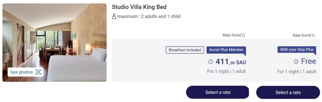 Pullman Bunker Bay Resort - studio villa king bed
