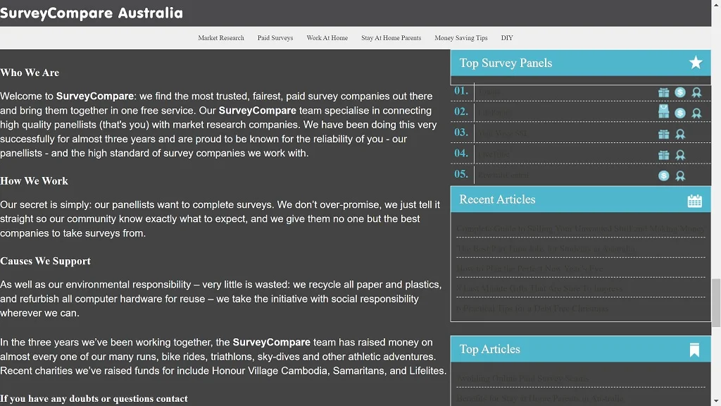 survey compare australia screenshot 3