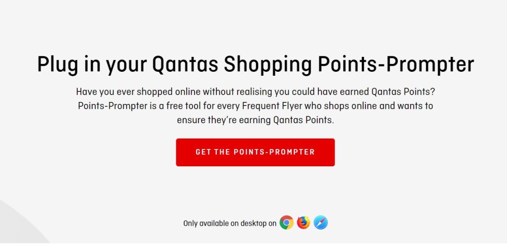 qantas shopping points prompter