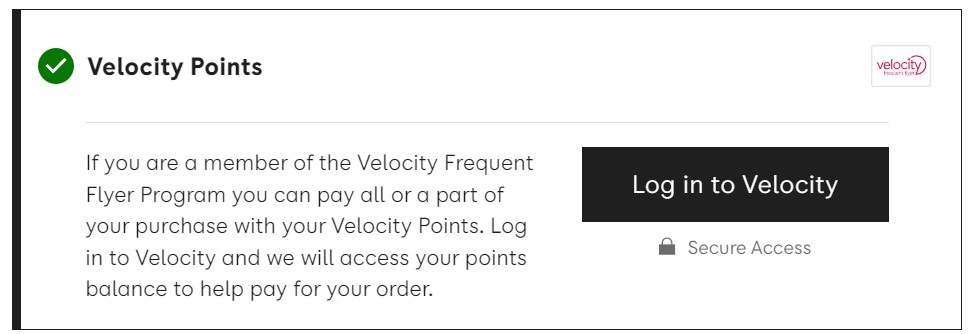 pay all or part of your purchase at myer with velocity frequent flyer points