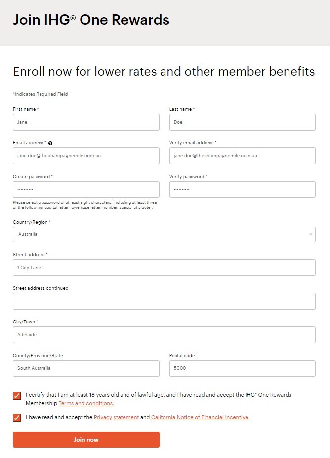 ihg one rewards join page