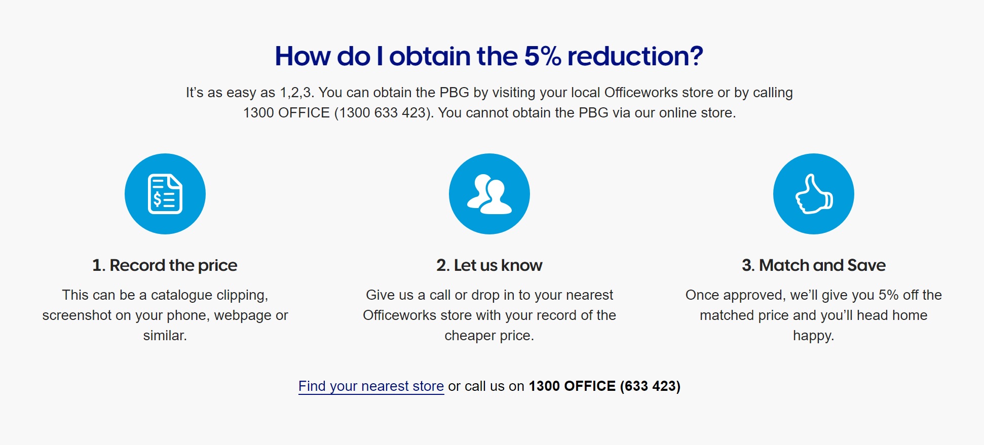 officeworks price match and 5% reduction