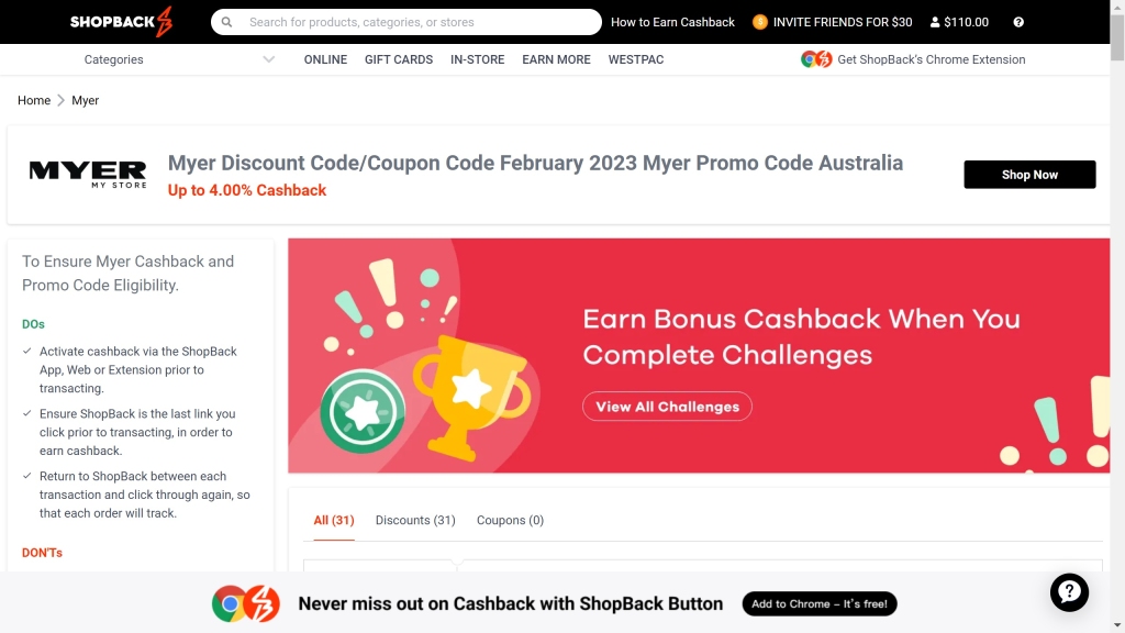 myer price match shopback cashback