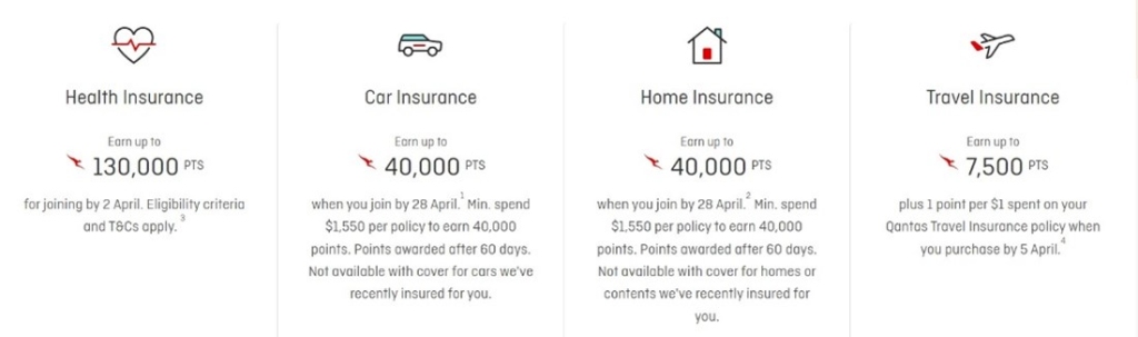 ways to earn qantas points insurance types