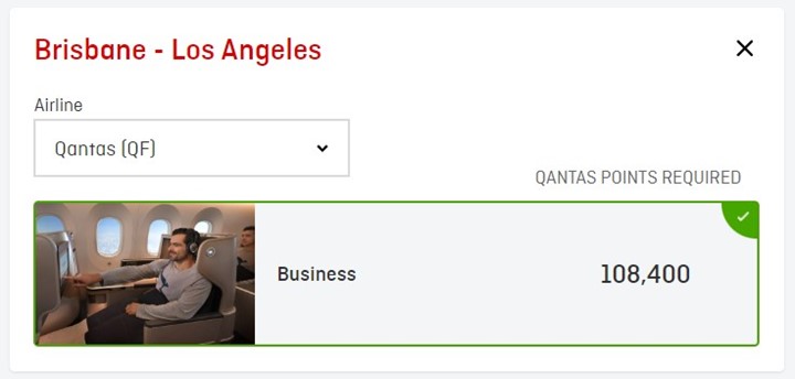 qantas points brisbane los angeles business