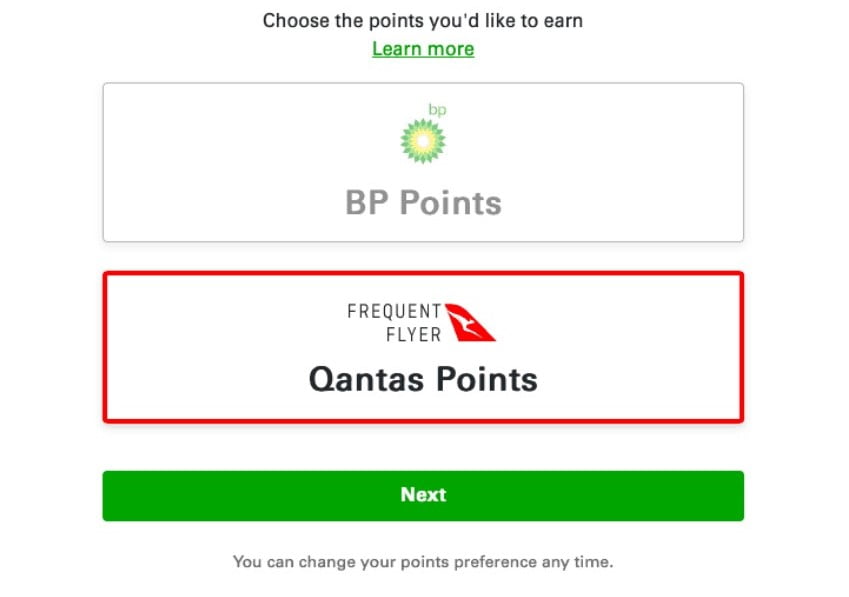 bp rewards - choose the points you'd like to earn