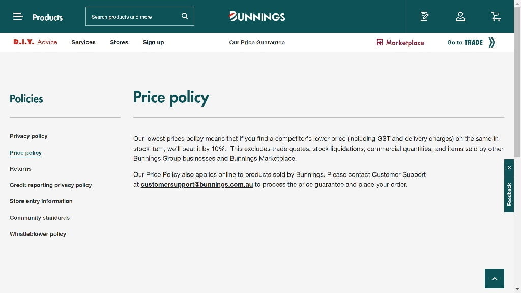 bunnings price match policy bunnings price match policy