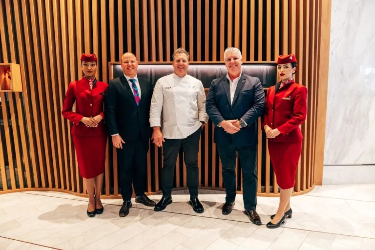 Virgin operated Qatar flights menu Ross Lusted