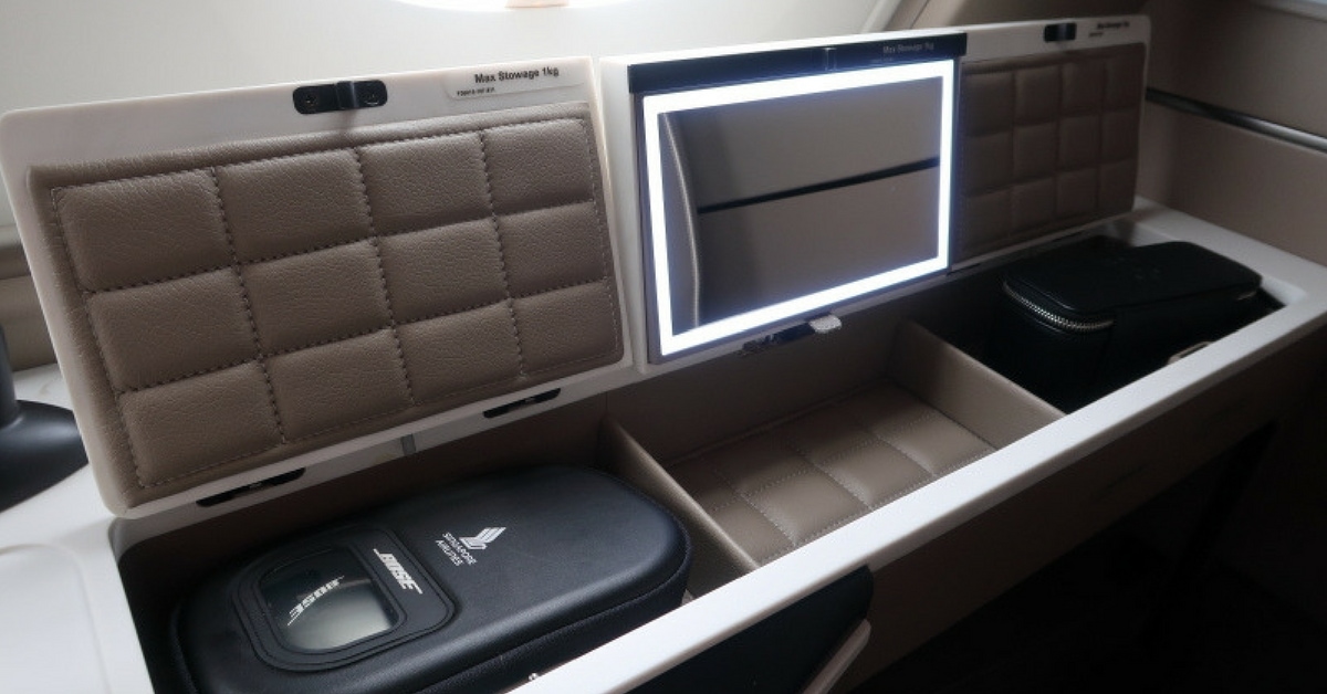 New Singapore Airlines A380 first class suite - storage and amenity