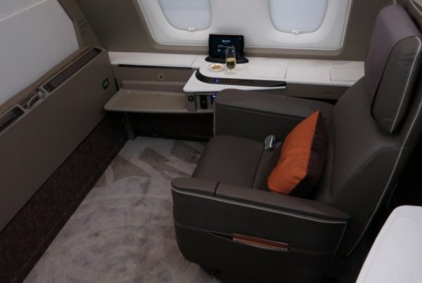 Singapore Airlines A380 first class suite eight hour flight from Sydney to Singapore