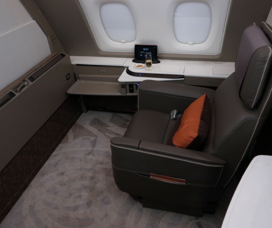 Singapore Airlines A380 first class suite eight hour flight from Sydney to Singapore